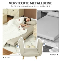 HOMCOM Slaapbank Relaxbank Sofa Couch, incl. 2 kussens, fluwelen look, 130 x 78 x 79 cm, beige(m-8)
