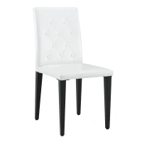Lot de 4 chaises de salle à manger, style luxe européen, patins antidérapants et silencieux, 42x46x89 cm, Blanc+Noir(m-10)