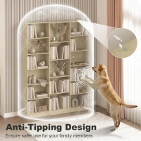 HOMCOM Bookcase with Open Storage, 6-Tier Bookshelf with Anti-Tipping Hardware, Oak(m-7)