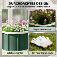 Outsunny Hoogbed staal, plantenbak met kliksluitingen omgevouwen rand kweekbak 136 x 52 x 31 cm lichtgroen(m-4)