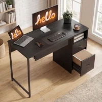 HOMCOM Birou de Economisire a Spațiului, Masă pentru Computer, 120x52,3 cm, Negru(m-8)
