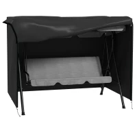 Outsunny Beschermhoes voor Tuinschommel, Waterdichte Hoes voor Tuinschommel, Afdekhoes, 205 x 124 x 164 cm, Zwart(m-1)