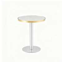 Table d'appoint ronde, plateau anti-rayures facile à nettoyer, 60x60x74 cm, Blanc(m-8)