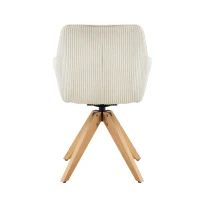 Lot de 2 chaises de salle à manger pivotantes style rétro luxueux, piètement quatre pieds en bois massif, 56,00x44,00x84,00 cm, Couleur naturelle(m-12)