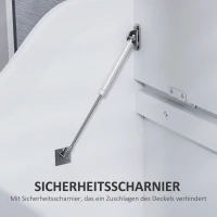 HOMCOM Opbergkist, Houten Kist met Deksel, Ruim, Modern Ontwerp, Wit(m-5)