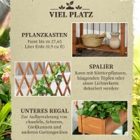 Outsunny Buitenzonnig verhoogd bed met traliewerk bloembak met plank, wielen voor balkonhout(m-4)