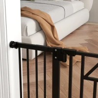 PawHut Cancelletto per Cani con 4 Viti Regolabili e Nastro Adesivo, in Metallo e Plastica, 74-100x76 cm, Nero(m-8)