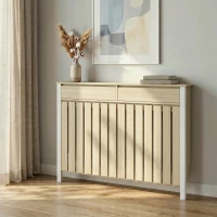 HOMCOM 93 x 119cm Rustic-Look Radiator Cover - Oak(m-8)