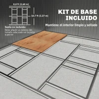 Outsunny Abrigo de Jardim Metálico 340x386x200cm Abrigo para Armazenamento de Ferramentas com Base de Reforço Incluida Verde(m-6)
