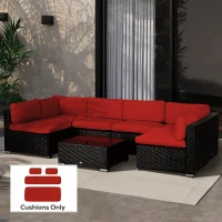 Outsunny Set of 14 Outdoor Cushion Covers - Red(m-10)