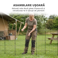 PawHut Țarc pentru Câini Extensibil și Pliabil din Metal 50x80 cm Negru(m-7)