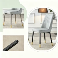 Lot de 2 chaises de salle à manger modernes, assise rembourrée, embouts antidérapants, 43x41.5x89 cm, Gris clair(m-7)