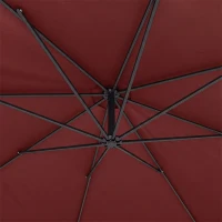 Outsunny 3 m Overhanging Cantilever Parasol, with Cross Base - Wine Red(m-11)