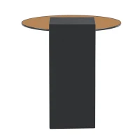 Table basse ronde moderne à 2 niveaux, design démontable et modulable, bords arrondis, 61x61x30 cm, Couleur naturelle(m-9)
