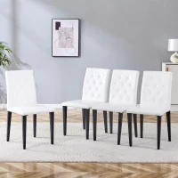 Lot de 4 chaises de salle à manger, style luxe européen, patins antidérapants et silencieux, 42x46x89 cm, Blanc+Noir(m-1)