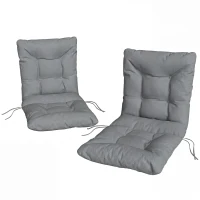 Outsunny Outdoor zitkussen met rugleuning en banden, waterafstotende kussens voor binnen en buiten, lichtgrijs(m-10)