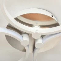 HOMCOM plafondlamp woonkamerlamp slaapkamerlamp plafondlamp moderne hallamp eetkamerlamp, metaal, aluminium, acryl, 56 l x 47 b x 8 h cm(m-8)