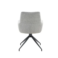 Fauteuil pivotant 360° rembourré, piètement métal laqué stable, patins antidérapants, 48x50x85 cm, Gris clair(m-10)