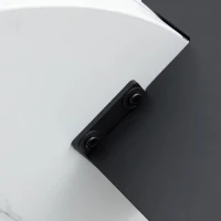 Table basse ronde moderne à 2 niveaux, design démontable et modulable, bords arrondis, 61x61x30 cm, Blanc+Noir(m-10)