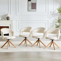 Lot de 2 chaises pivotantes rétro-luxe, patins feutre antidérapants, rotation 360° silencieuse, 47x47.5x81.5 cm, Couleur naturelle(m-4)