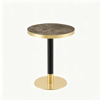 Table d'appoint ronde, plateau anti-rayures facile à nettoyer, 60x60x74 cm, Gris(m-2)