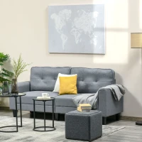 HOMCOM Stampa su Tela 120x90cm per Casa e Ufficio, Tela in Legno di Pino e Inchiostro in Resina Poliuretanica, Grigia e Bianca(m-2)