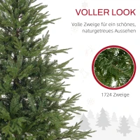 HOMCOM Kerstboom 150 cm, realistisch uiterlijk, snel op te zetten, inclusief standaard, brandveilig kunststof(m-5)
