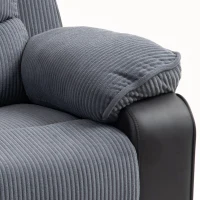 HOMCOM Sta-op-stoel met zachte corduroybekleding, verstelbare fauteuil met afstandsbediening en zijvakken, donkergrijs(m-12)