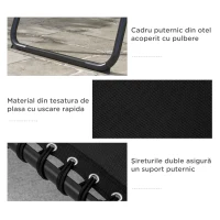 Outsunny Set 2 Șezlonguri din Oțel cu Spătar Reglabil, 189x58x30 cm, Negru(m-5)