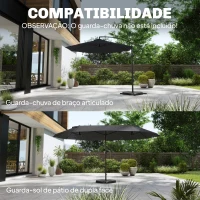 Outsunny Base para Guarda-Sol de 4 Peças, para Cantilever Suporte para Guarda-Sol de HDPE Reenchível com Água 77 kg ou Areia 100 kg(m-5)