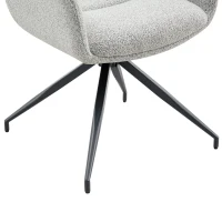 Fauteuil pivotant 360° rembourré, piètement métal laqué stable, patins antidérapants, 48x50x85 cm, Gris clair(m-7)