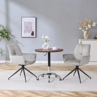 Fauteuil pivotant 360° rembourré, piètement métal laqué stable, patins antidérapants, 48x50x85 cm, Gris(m-5)