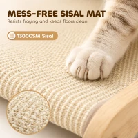 PawHut 2 in 1 Sisal Cat Scratcher Bed Cat Scratching Board and Lounger 60 x 35 x 13 cm Cream White(m-5)