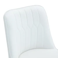 Lot de 2 tabourets de bar hauteur, design moderne et confortable, dossier incurvé et repose-pieds, 42x45x100 cm, Blanc+Argenté(m-9)