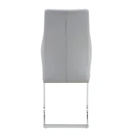 Chaise de salle à manger matelassée motif losange, dossier haut ergonomique, lot de 2, 43x63x100 cm, Argenté(m-12)