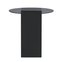 Table basse ronde moderne à 2 niveaux, design démontable et modulable, bords arrondis, 61x61x30 cm, Blanc+Noir(m-7)