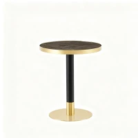 Table d'appoint ronde, plateau anti-rayures facile à nettoyer, 60x60x74 cm, Gris(m-8)