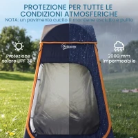 Outsunny Tenda Doccia Pop-Up Impermeabile con Tetto Rimovibile, in Poliestere 190T e Acciaio, 152x152x200 cm, Blu Scuro(m-6)