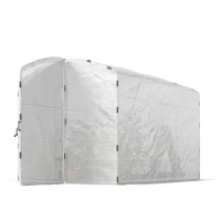 Outsunny Polytunnel Greenhouse Walk-in Grow House with UV-resistant PE Cover, Door and Galvanised Steel Frame, 3 x 2 x 2m, White(m-11)