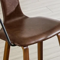 Lot de 2 tabourets de bar avec accoudoirs, design scandinave élégant, assise rembourrée, 54,7x44x88 cm, Marron(m-6)