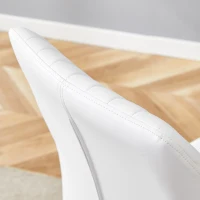Lot de 4 chaises de salle à manger, style léger-luxe, patins antidérapants, 43x42.6x93 cm, Blanc+Argent(m-8)