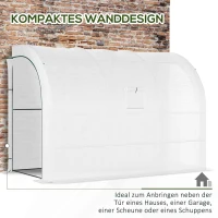 Outsunny Kas, tuinkas met kunststofhoes, UV-bestendig, 3 niveaus, ritssluitende deuren, Wit(m-6)