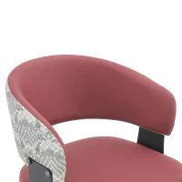 Lot de 2 chaises de salle à manger style mid-century, design tonneau, haute densité ergonomique, 46.5x48x77.3 cm, Rouge(m-7)