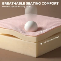 HOMCOM Office Chair, Armless Computer Desk Chair with Breathable Mesh, Adjustable Height, Swivel Wheels, Pink(m-5)