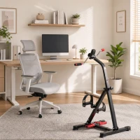 HOMCOM Portable Exercise Bike for Home Pedal Exerciser Height-adjustable 56L x 44- 56W x 75- 97H cm Black and Red(m-8)