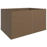 Outsunny 4 Pack Replacement Gazebo Curtains Privacy Panel for Most 3 x 4m Gazebo Canopy Pavillion Outdoor Shelter Sidewalls Accessories Dark Brown(m-1)