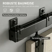 HOMCOM Schwerlast Schiebetür-Hardware-Set 244 cm Schwarz für Einzeltüren(m-5)