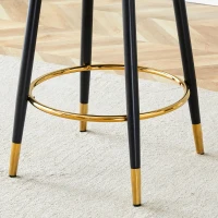 Tabouret de bar pivotant 360°, dossier ajouré design, lot de 2, 44x44x91.5 cm, Gris foncé+Blanc(m-7)