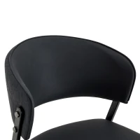 Chaise de salle à manger moderne rembourrée, design épuré, dossier ergonomique, 51x49x78 cm, Noir(m-5)