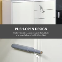 HOMCOM vrijstaande kast opbergkast multifunctionele kast archiefkast dressoir 2 lades 2 deuren E1 spaanplaat wit 79 x 36 x 74 cm(m-6)